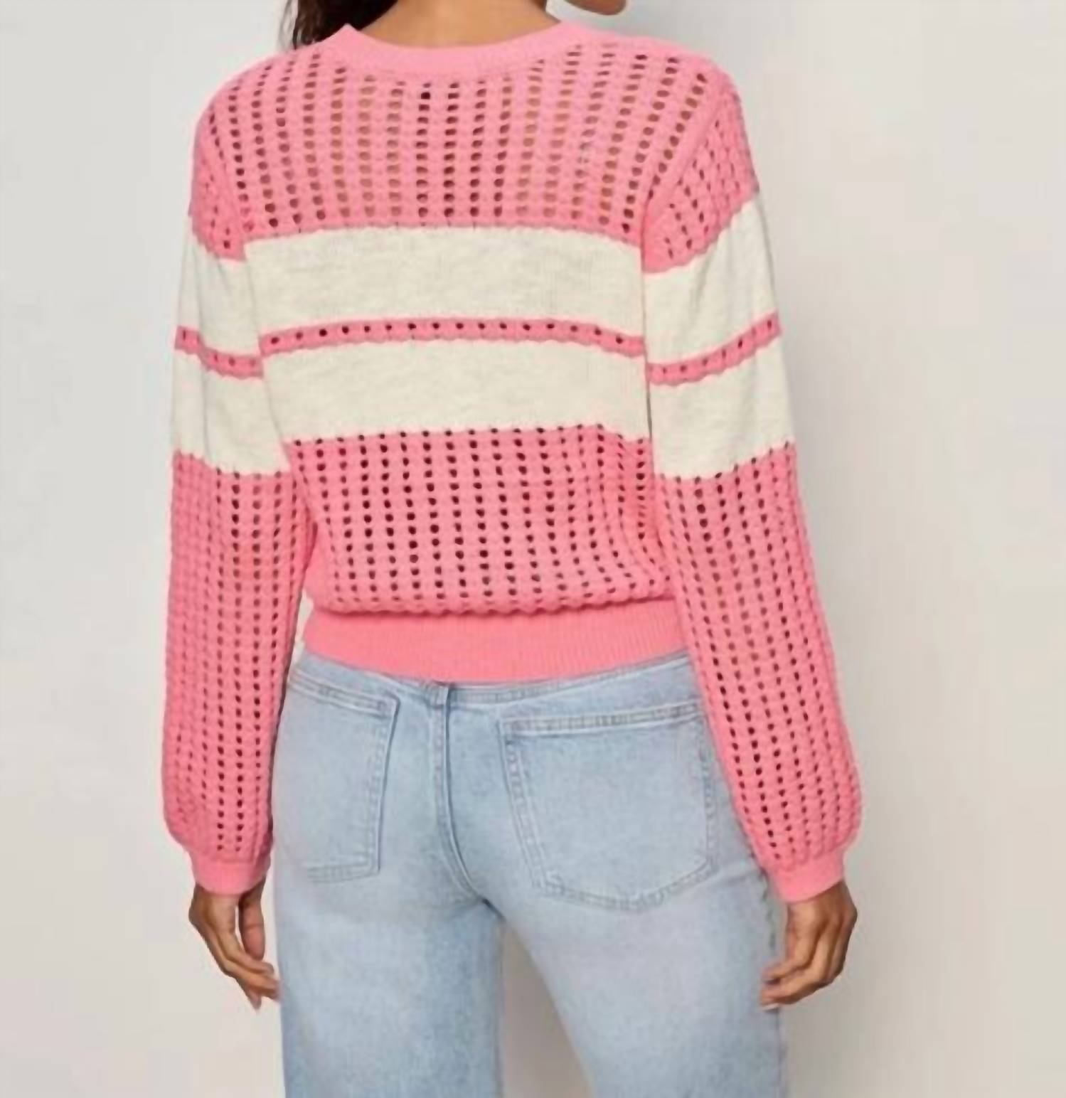 Sanctuary - Sporty Openwork Popover Sweater