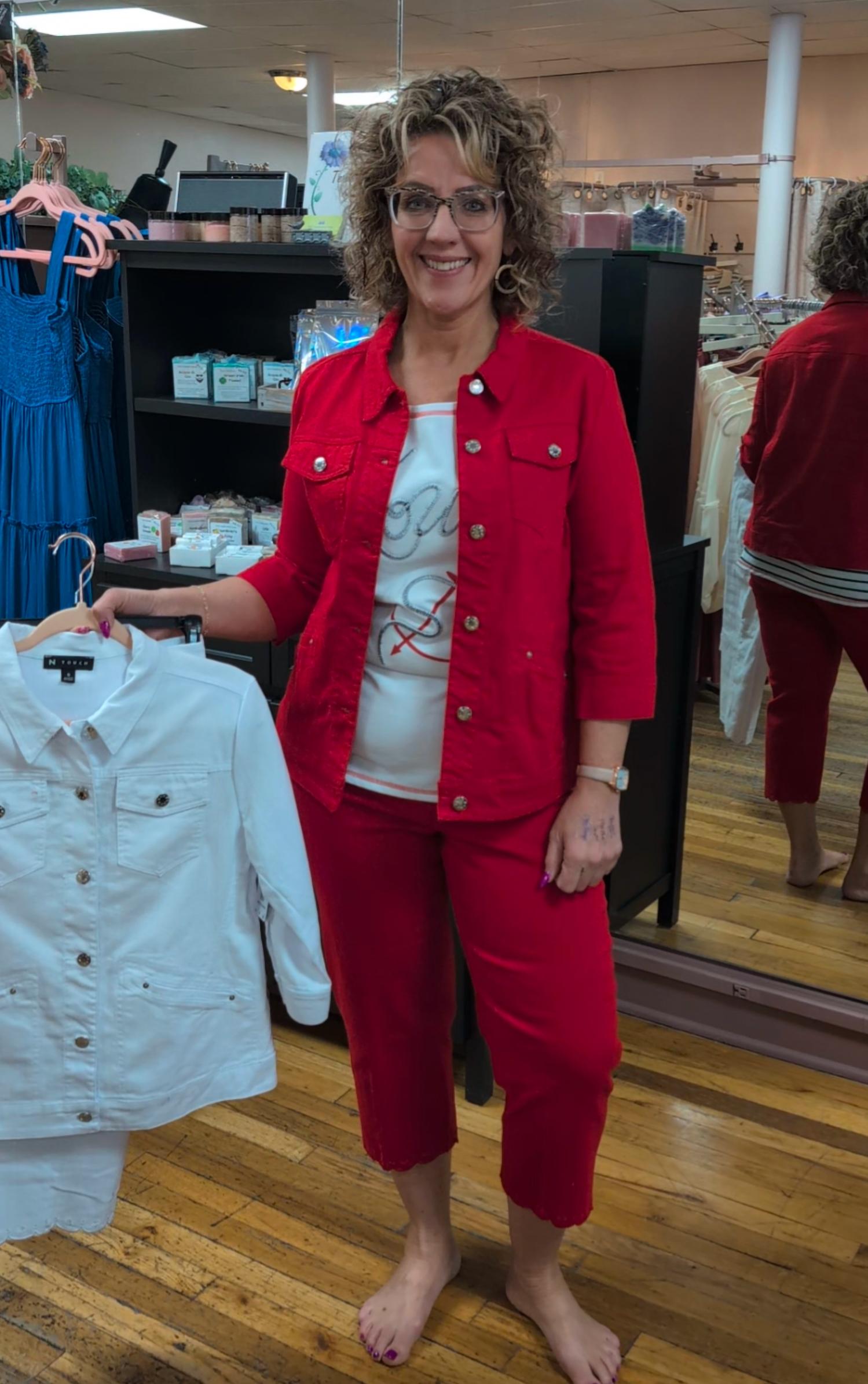 N Touch - Women's Fireside Three Quarter Sleeve Button Up Jacket