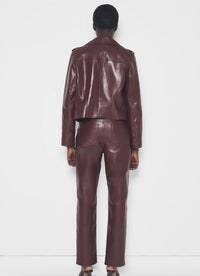 AS by DF Cindy Recycled Leather Jacket in port wine - women's jacket - view 4