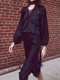 Lingua Franca - Hudson Printed Silk Skirt