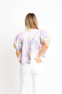 Karlie - Floral Pleat Sleeve Top