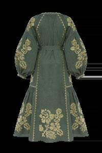 Annabo - Elysian Garden Linen Midi Dress