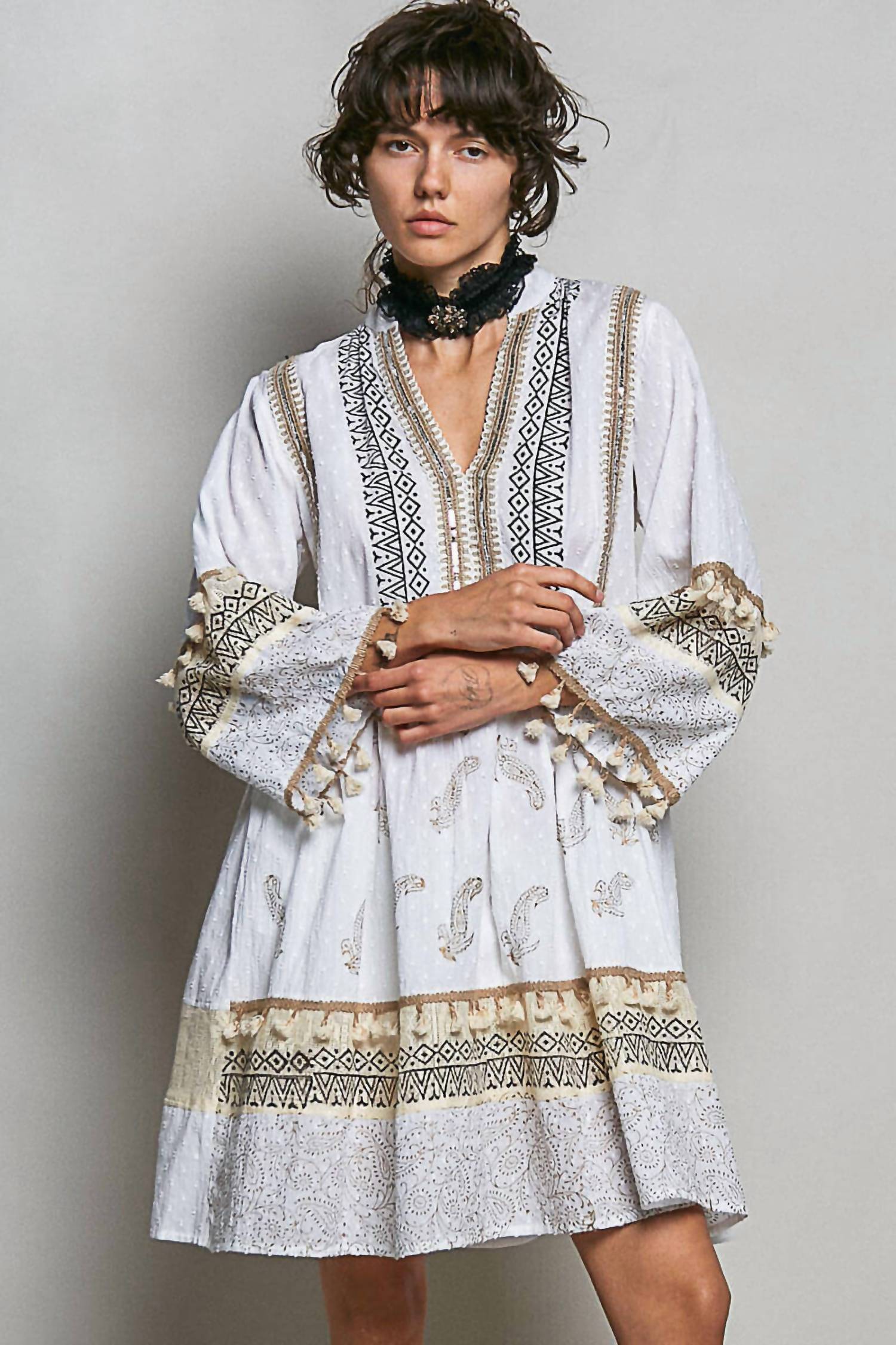 Pol - Paisley Tassel Dress