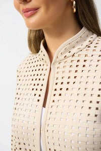 Joseph Ribkoff - Laser Cutout Suede Cover-up Jacket