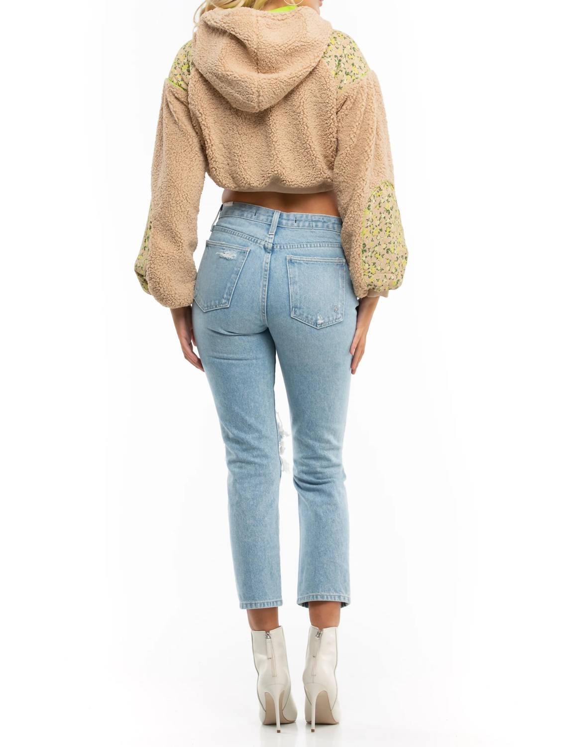 For Love & Lemons - Brooke Shearling Cropped Hoodie