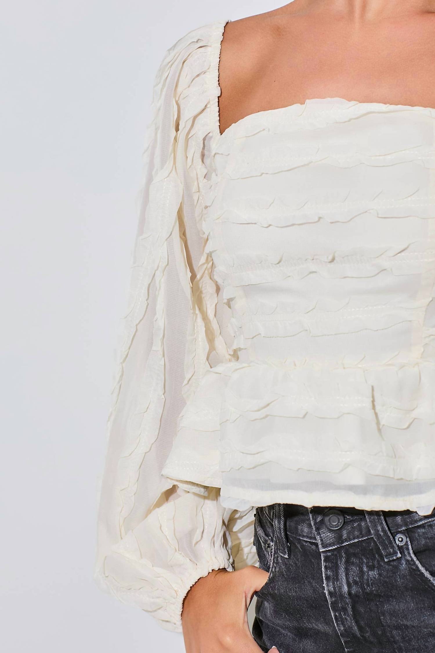 Baevely By Wellmade - Ronnie Square Neck Blouse