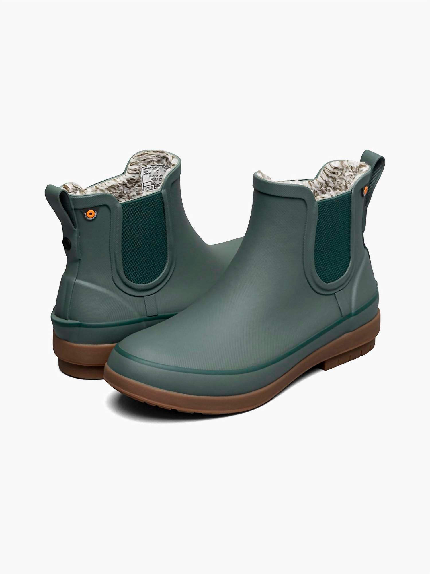 BOGS Women's Amanda Slip On Rain Boots in spruce - women's shoe - alternate view