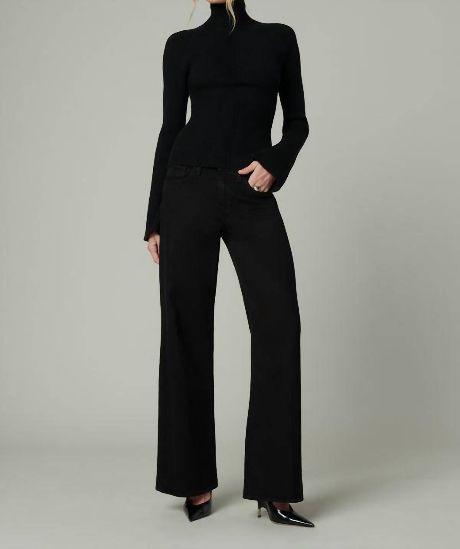 Joe's Jeans Palmer Turtleneck Top in black - women's long sleeve top