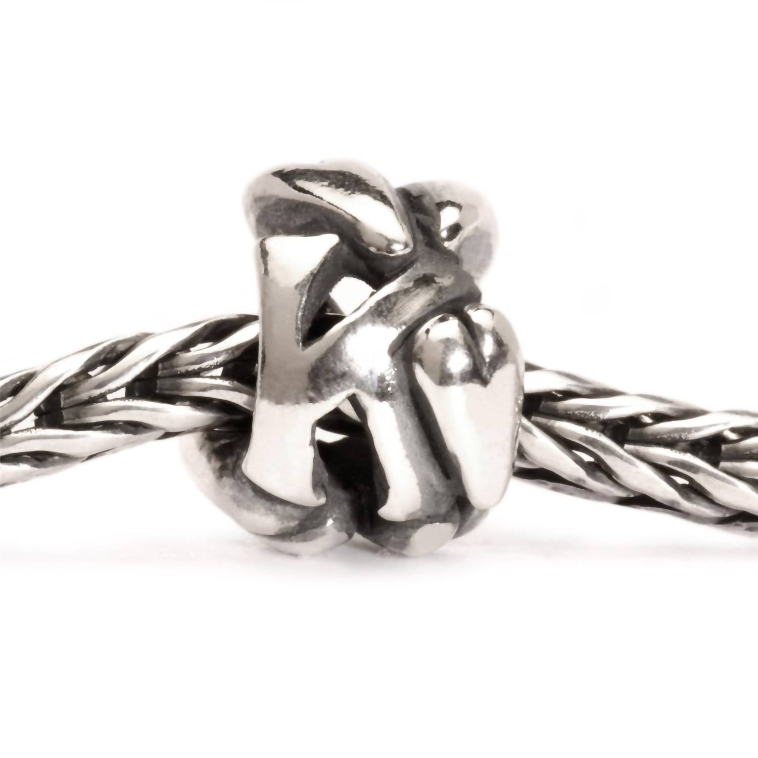 Trollbeads Letter K Sterling Bead in silver - women's jewelry - detail view