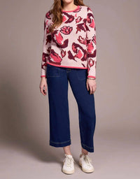 Tribal - Fuzzy Double Knit Crew Neck Sweater