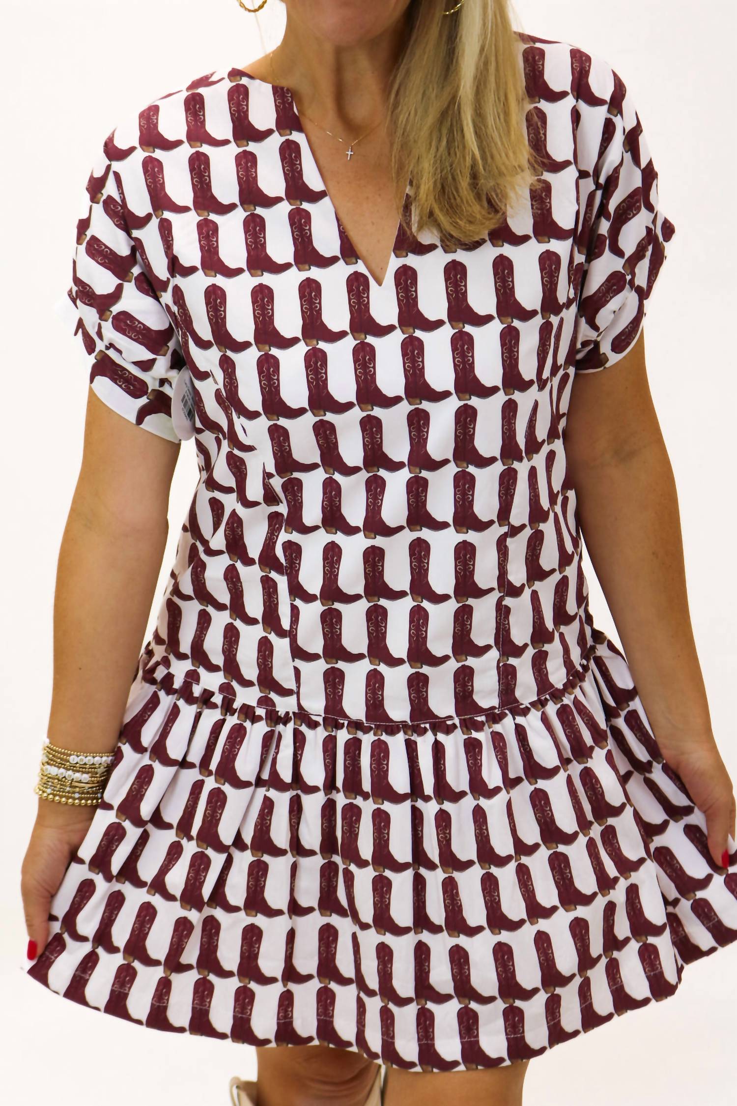 Brooke Wright - Lucy Maroon Boot Dress