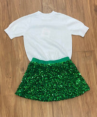 Lulu Bebe Girl's Sequin Skort in green - kids' item - alternate view