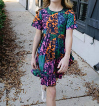 Briton Court - Girl's Ollie Floral Colorblock Dress
