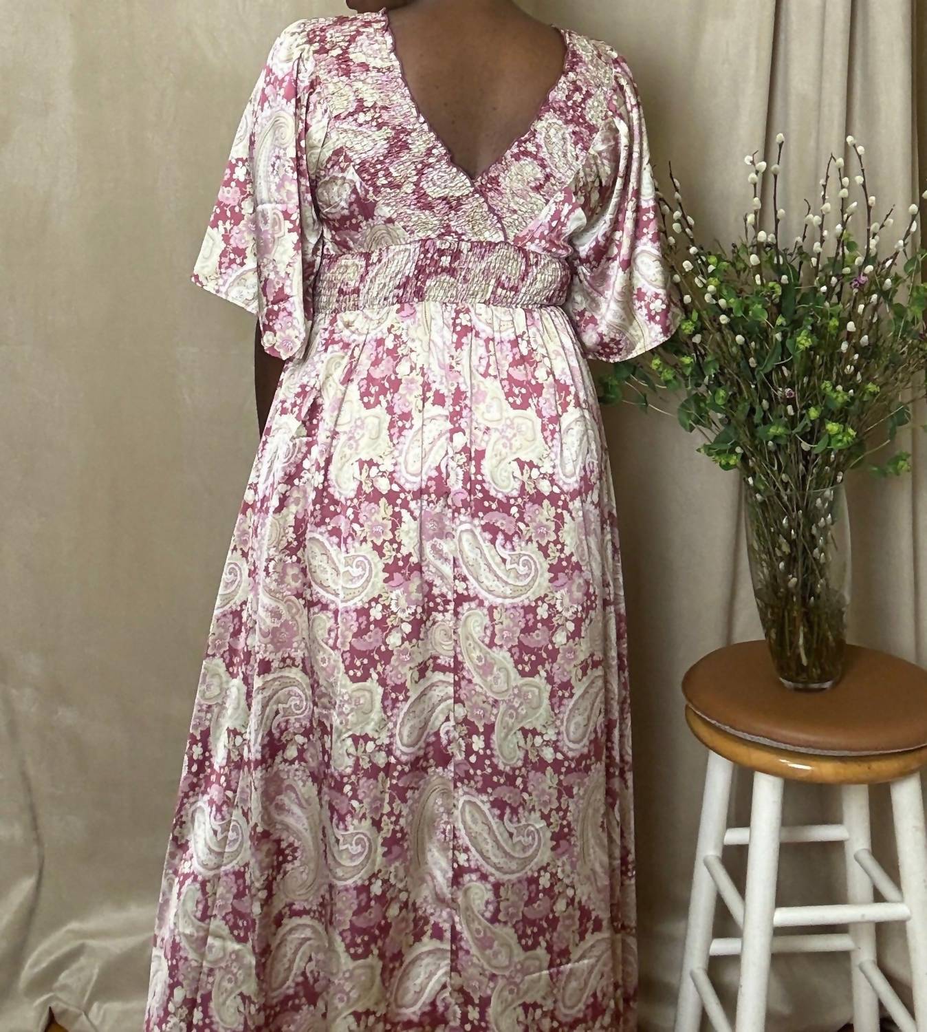 Mittoshop - Belah Paisley Print Maxi Dress