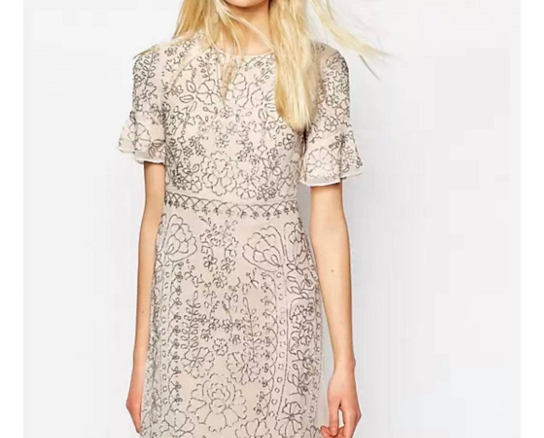 Needle & Thread - Linear Motif Embellished Shift Dress