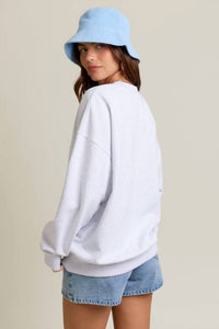 Le Lis - "USA " Contrast Ditsy Graphic Oversized Sweatshirt
