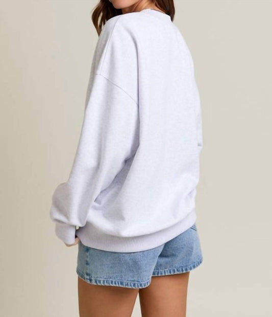 Le Lis - "USA " Contrast Ditsy Graphic Oversized Sweatshirt