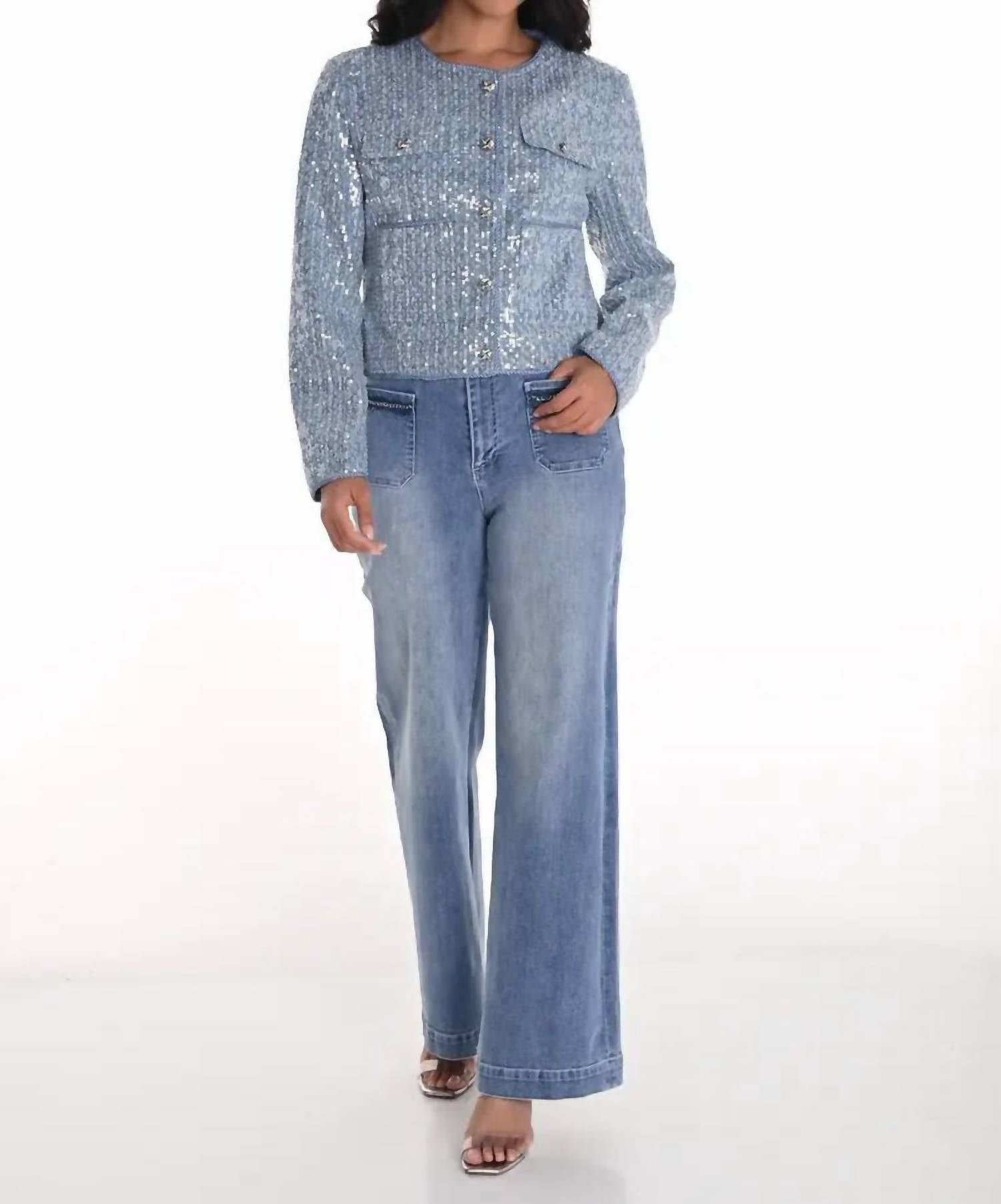 Frank Lyman - Waverly Woven Wide-leg Jeans