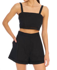 ALLISON NEW YORK Elodie Cropped Top in black - women's shirt