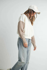 Peace Love Line - Color Block Half Zip Jacket
