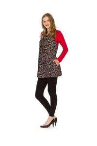 Papillon - Floral Bird Print Cowl Neck Sleeveless Dress