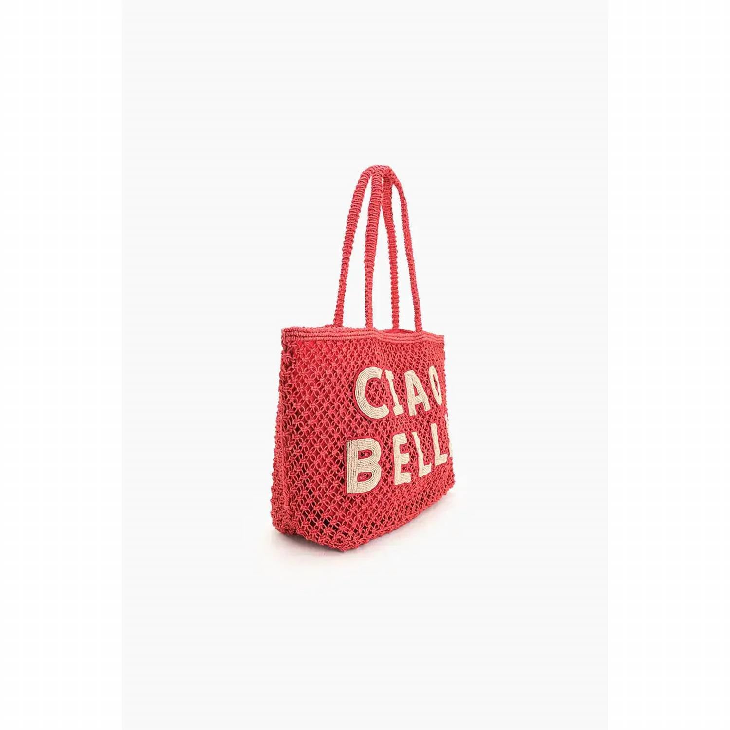 America & Beyond - Women's Ciao Bella Beaded Macrame Tote Bag