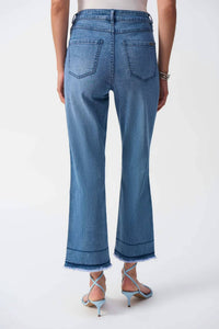 Joseph Ribkoff - Cropped Frayed Hem Jeans