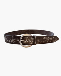 B.Belt Women's Starleen Leather Belt in anthracite silver - women's accessory