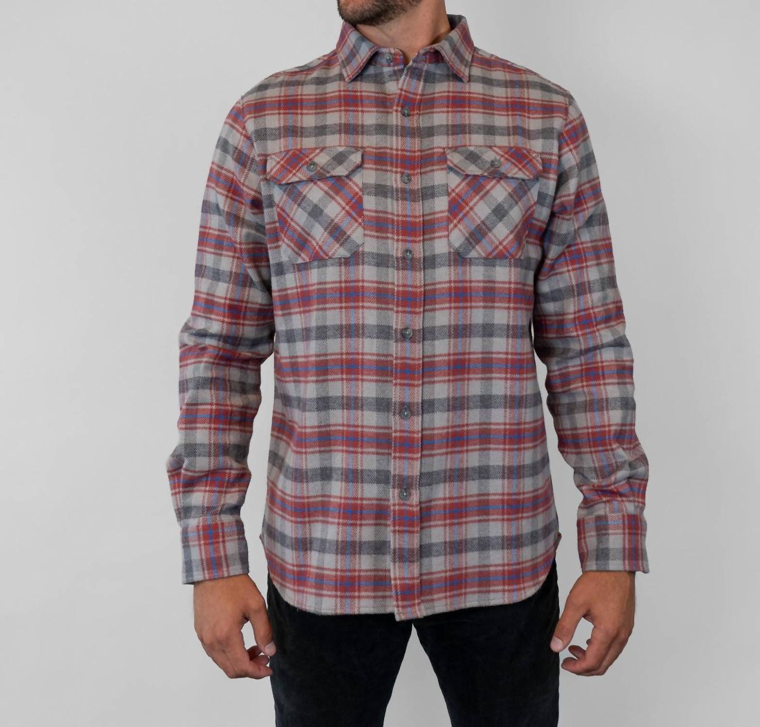 MuskOx Field Grand Flannel Shirt in sedona red - men's long sleeve top
