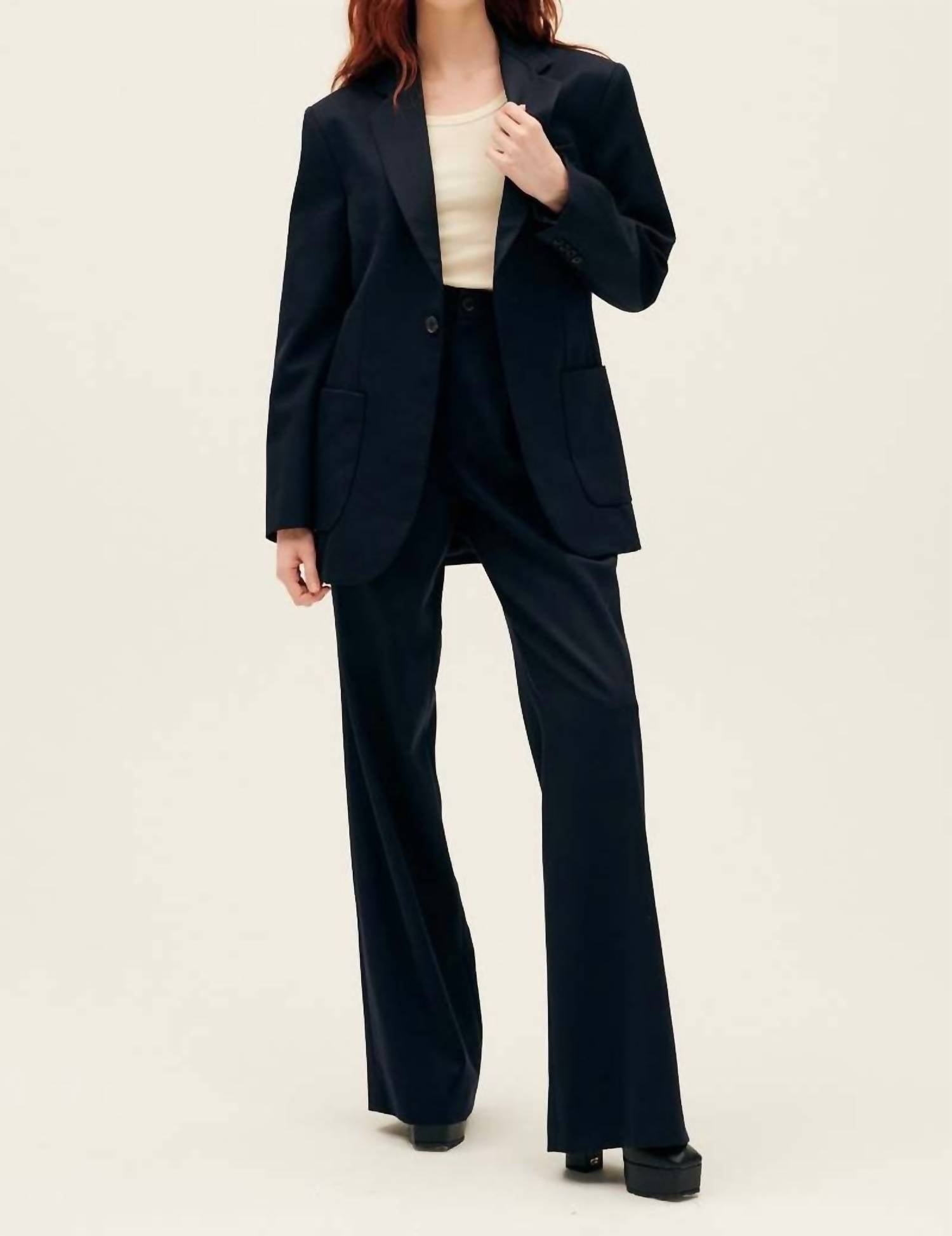 NILI LOTAN Flavie Pant in dark navy - women's pants