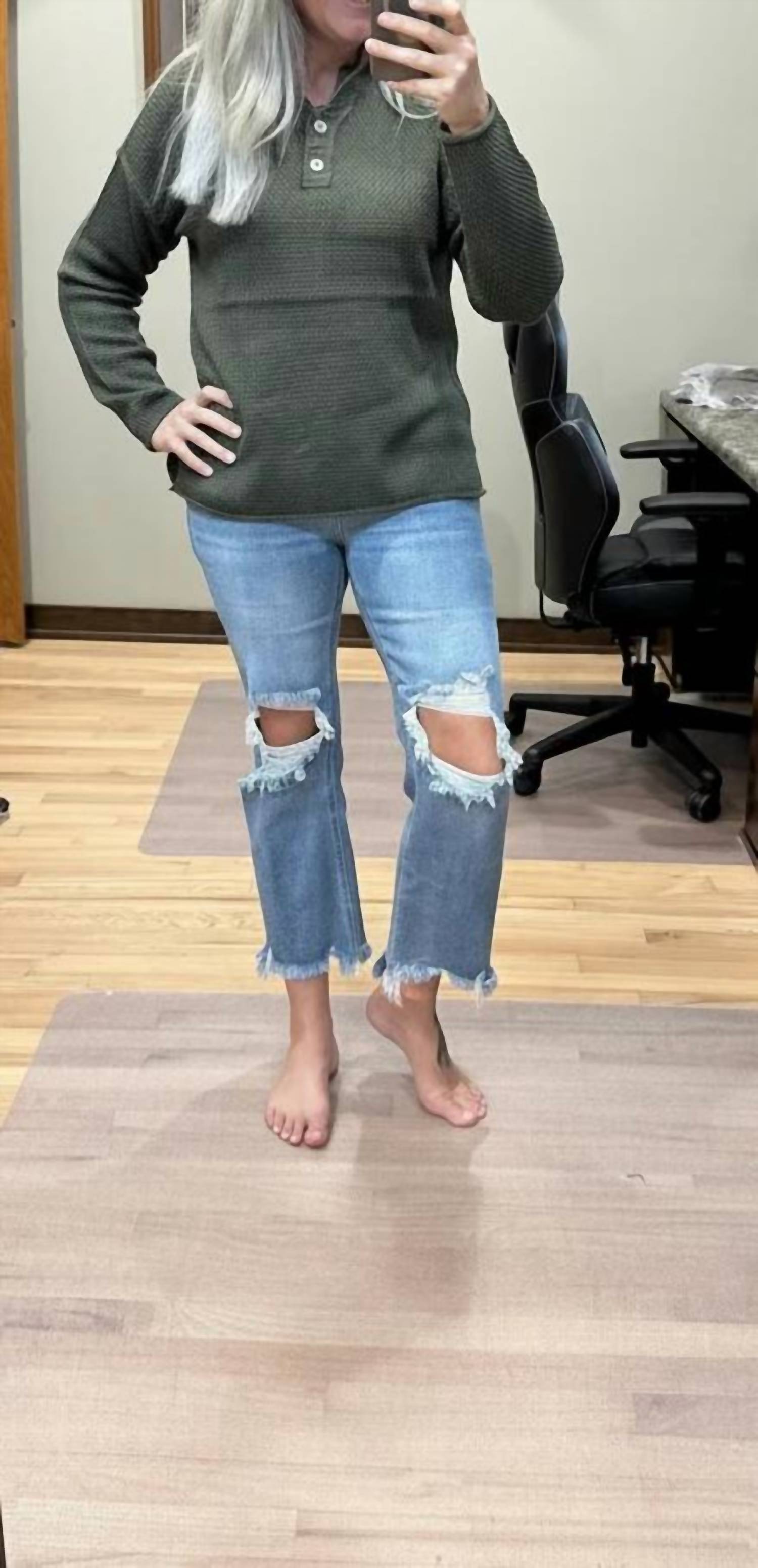 Zenana - Henley Basic Sweater