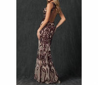 Juliet - Sequined Deep V-neck Mermaid Dress