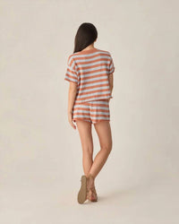 Rylee + Cru - Girl's Knit Stripe Short Set