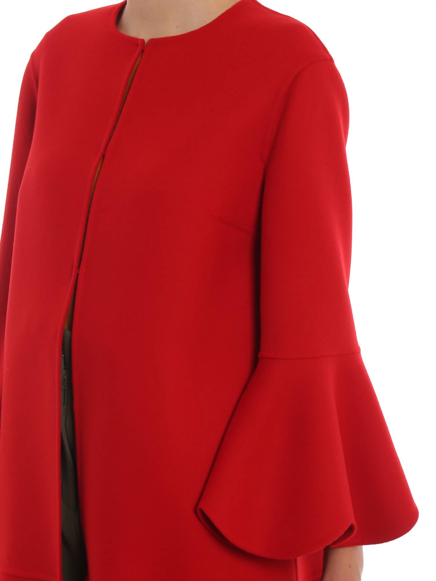 Valentino - Compact Wool And Cashmere Scalloped Coat