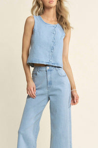 Hersy - Jeri Denim Scalloped Top