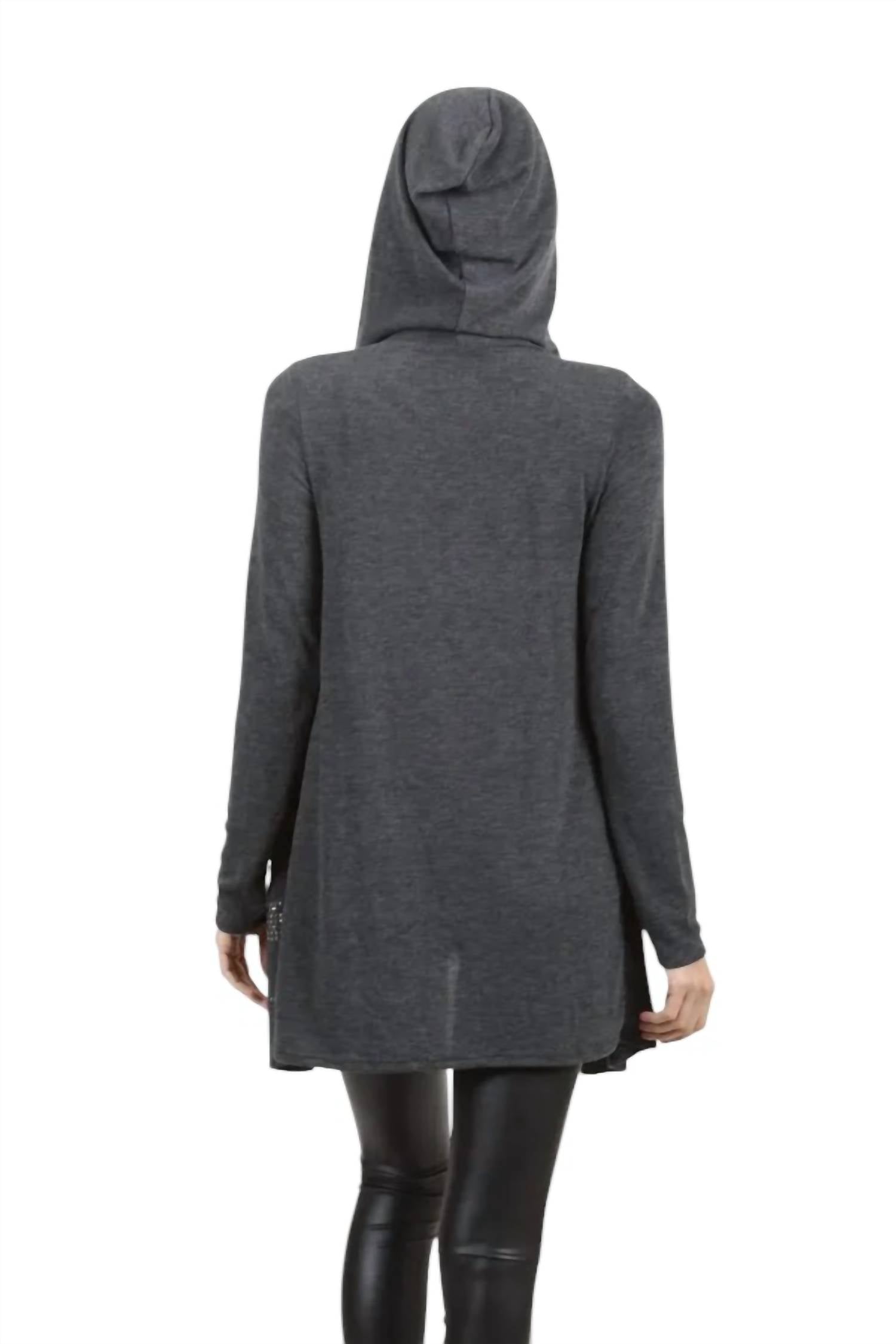 Vocal Apparel - Hooded Cardigan with Stud Detail