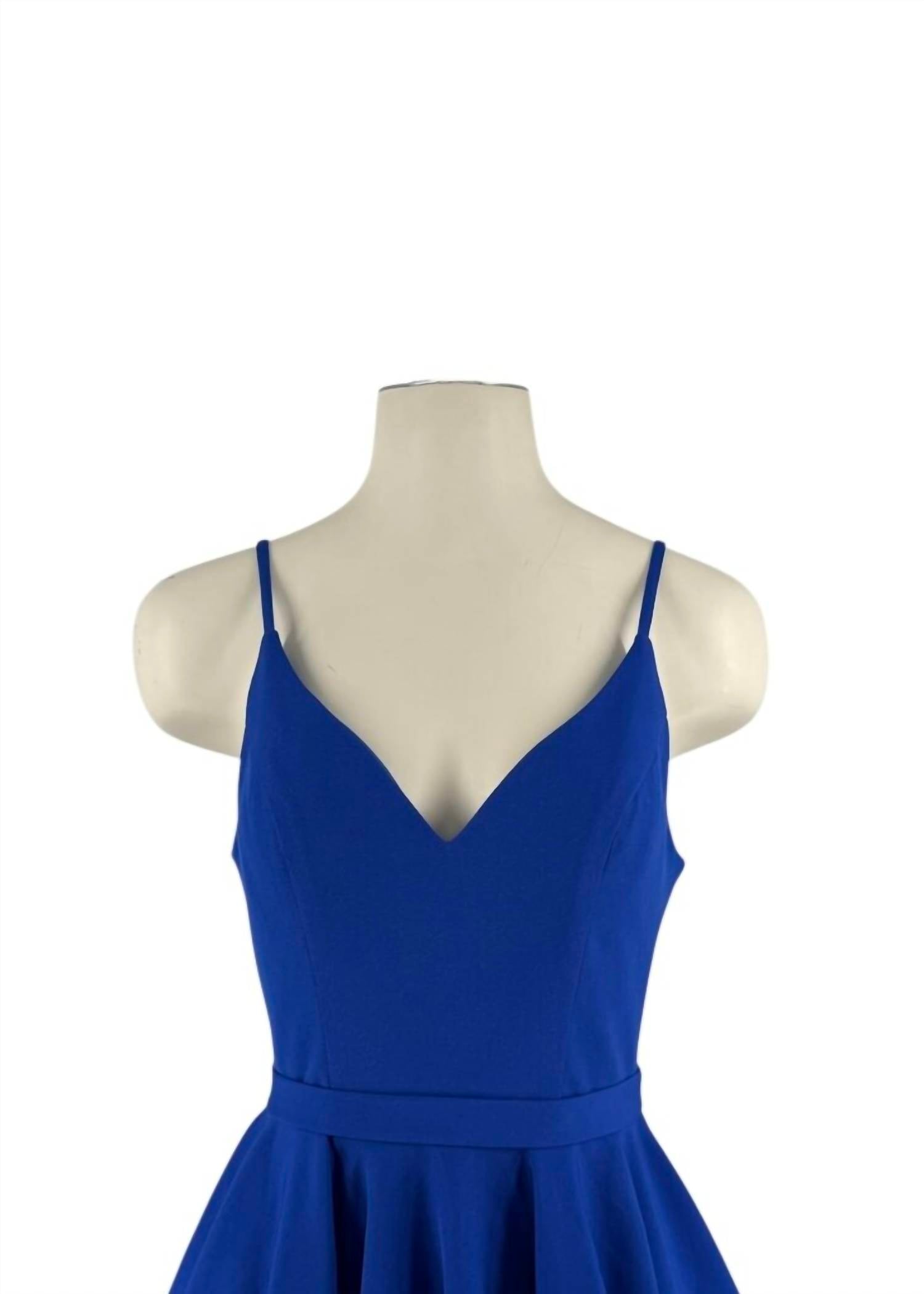 MAC DUGGAL Ieena Backless A-line Flare Mini Dress in royal - women's dress - view 5