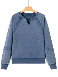 Hazel Blues - Lace Patchwork Mineral Wash Sweatshirt