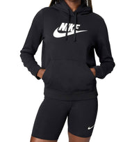 NIKE Women's Sportswear Club Fleece Logo Pullover Hoodie in black - women's top