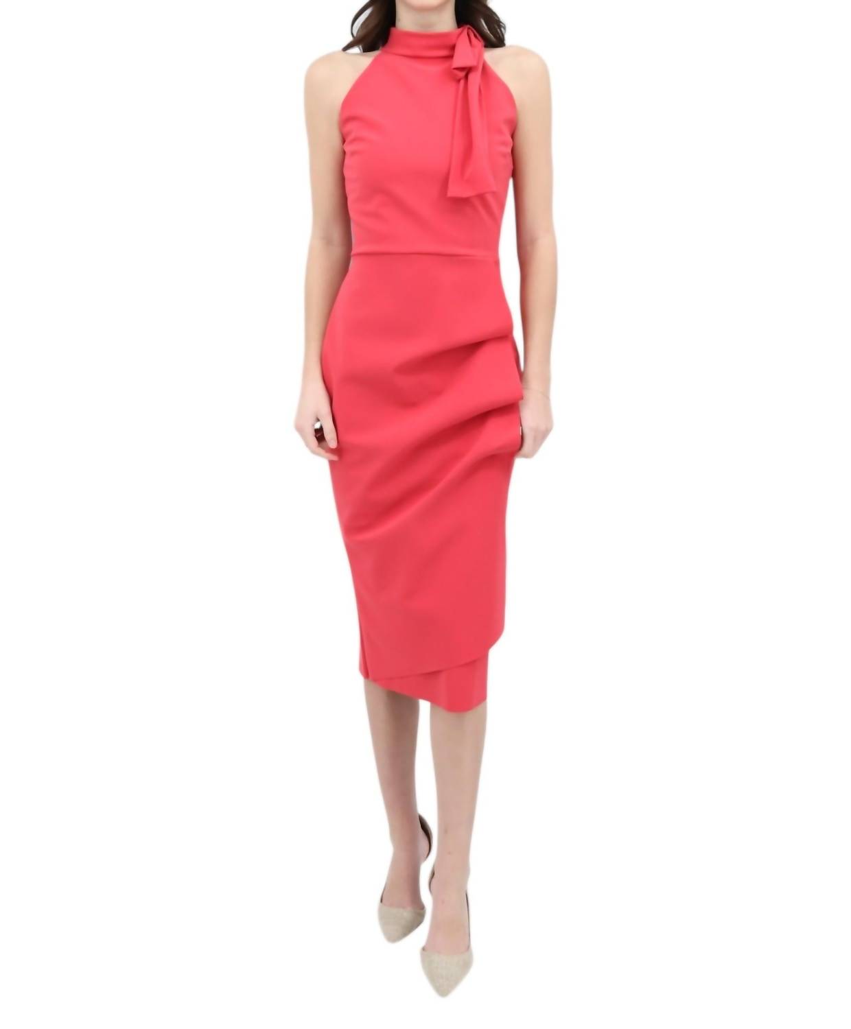 Chiara Boni - Adania Ruffle Jersey Halter Midi Dress