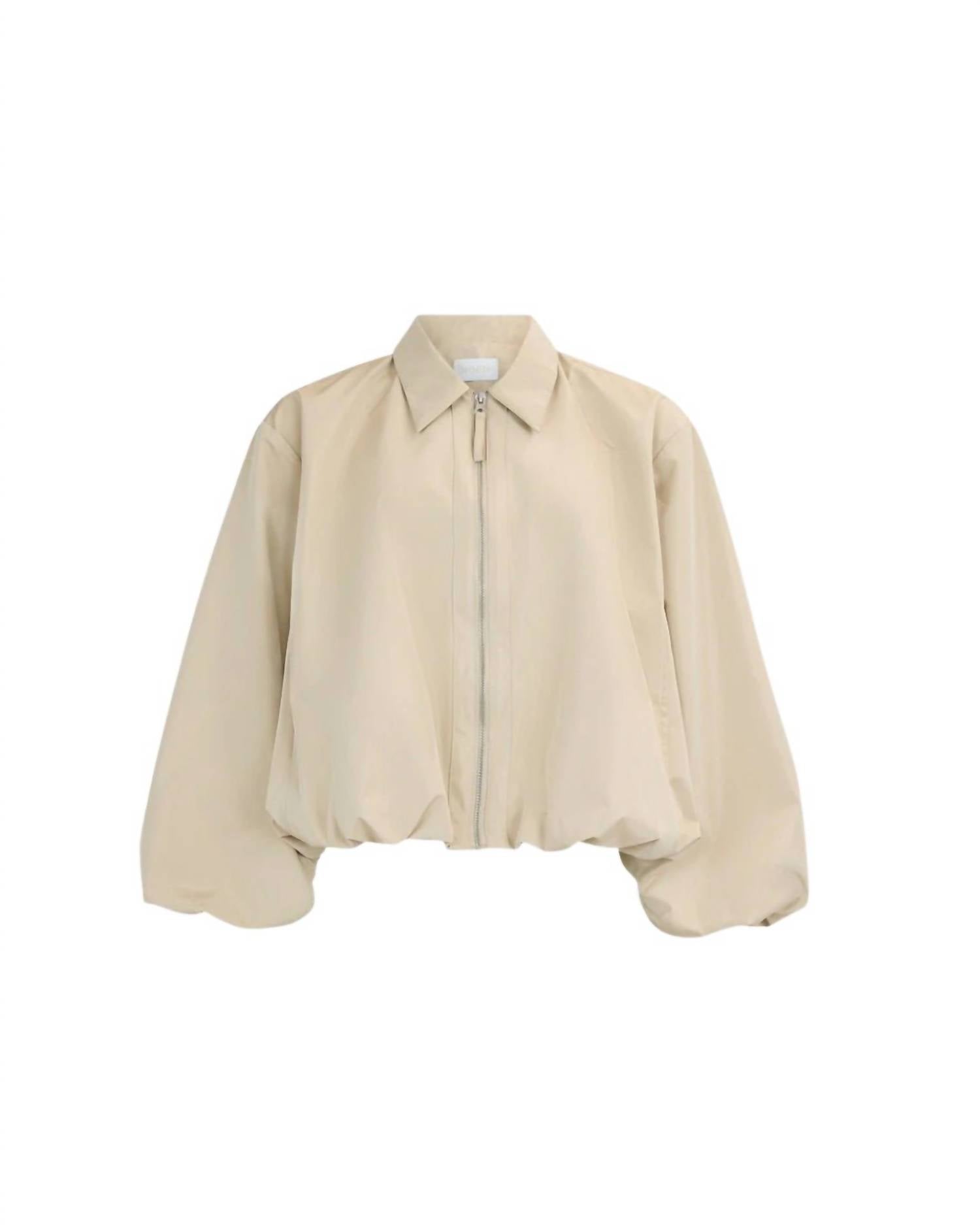NOEN Women's Bubble Zip Up Jacket in light taupe - women's jacket