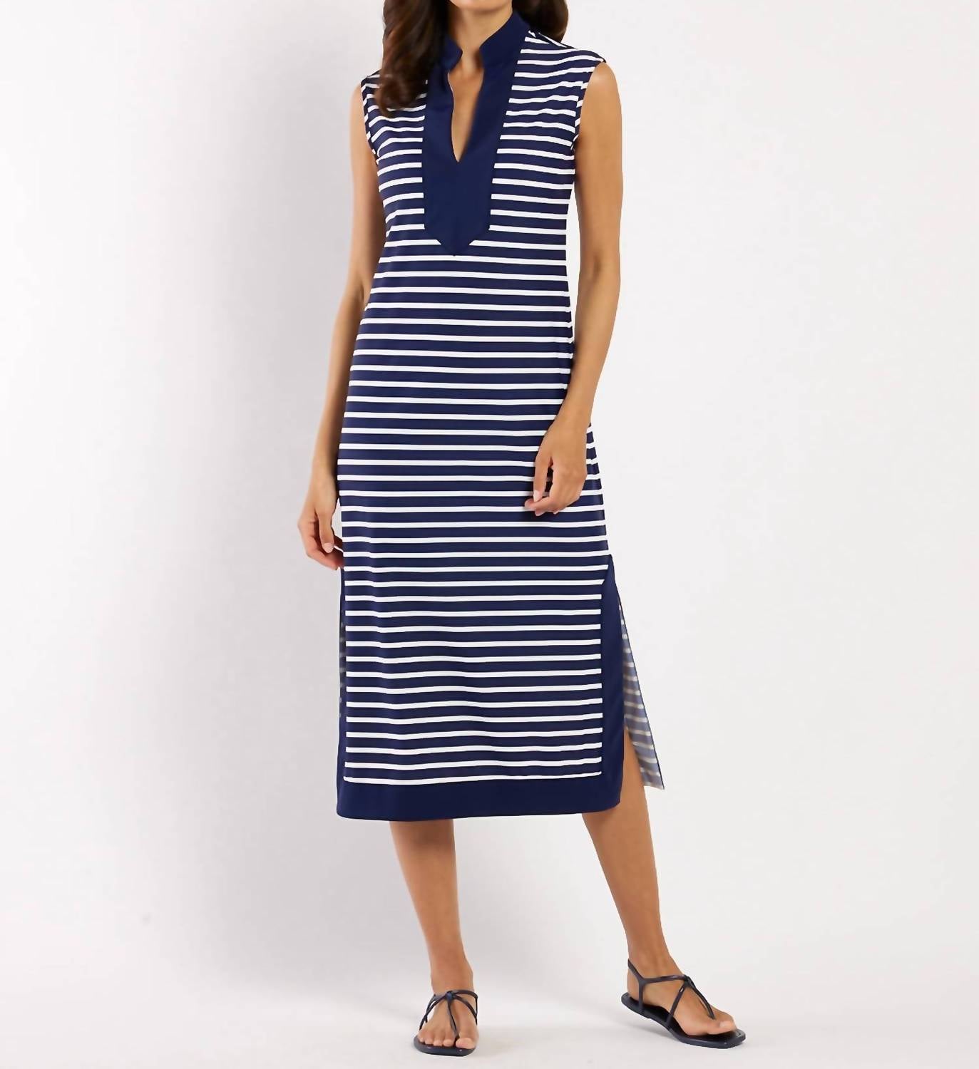 JUDE CONNALLY Kristen Maxi Dress in navy white - women's dress