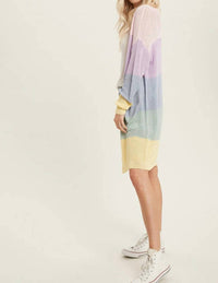 Bluivy - Spring Color Blocked Open Front Cardigan