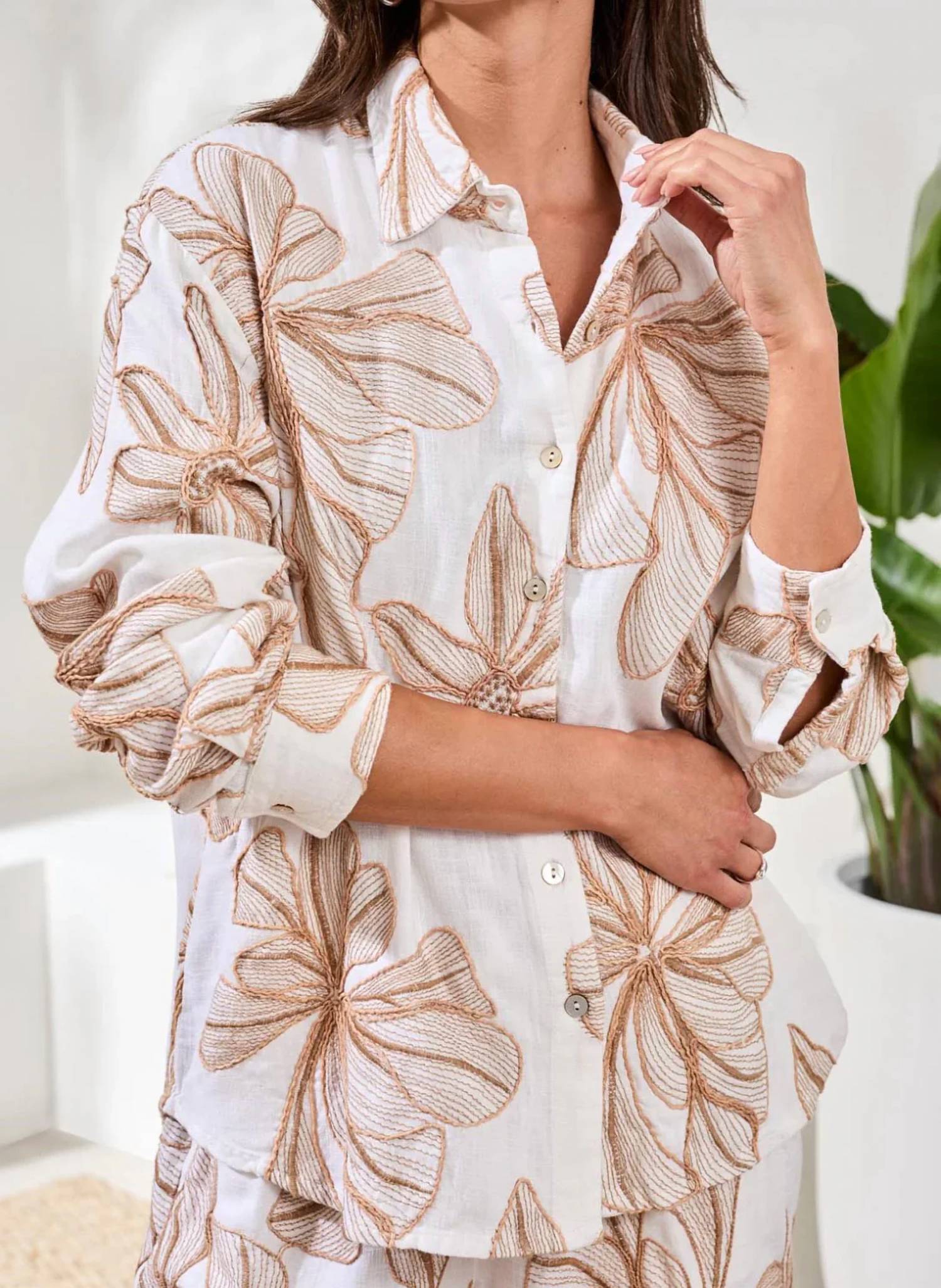 Tribal - Oasis Long Sleeve Button Front Shirt