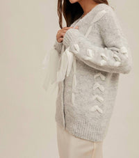 Hem & Thread - CHIFFON CONTRAST BUTTON DOWN CARDIGAN