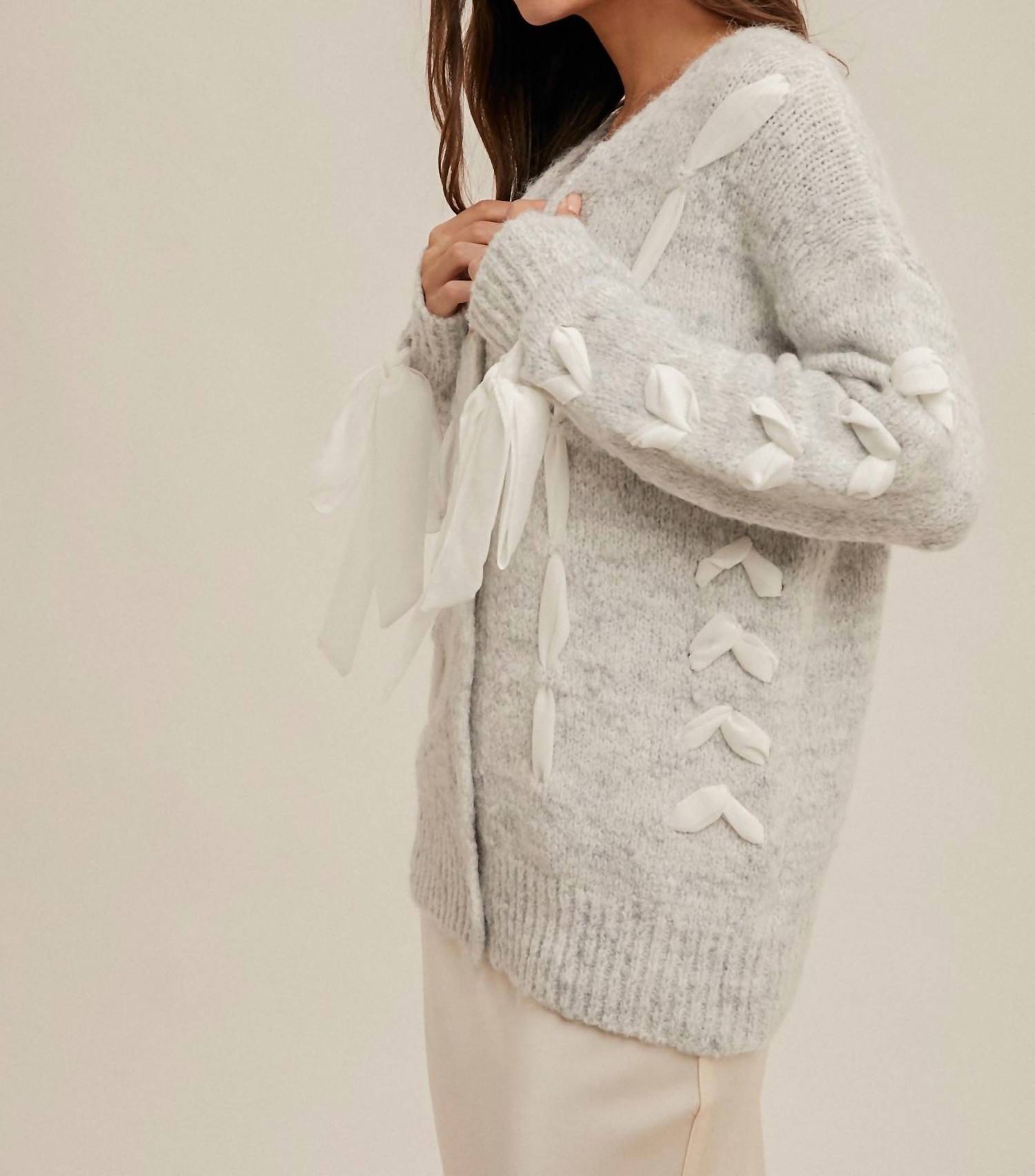 Hem & Thread - CHIFFON CONTRAST BUTTON DOWN CARDIGAN