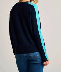LISA TODD Stripefull Sweater in midnight - women's sweater - detail view