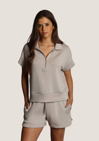 Dylan - Short Sleeve Half-zip Top