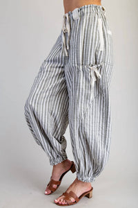 Ee:Some - Soft Washed Striped Jogger Pants