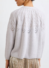Bella Dahl Relaxed Sweater in frosted oat 1 - women's sweater - alternate view